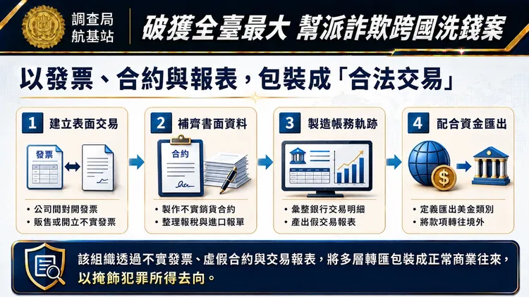 調查局從貨櫃毒品走私案進一步追蹤，並破獲幫派洗錢集團。翻攝畫面