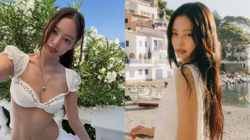 Jennie新歌造型清純性感　泡泡袖內衣、比基尼穿出慵懶度假風