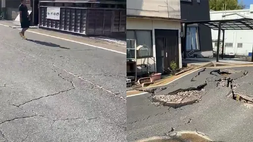 熊本7.1強震！震央區震度表失靈　路面龜裂隆起難通行