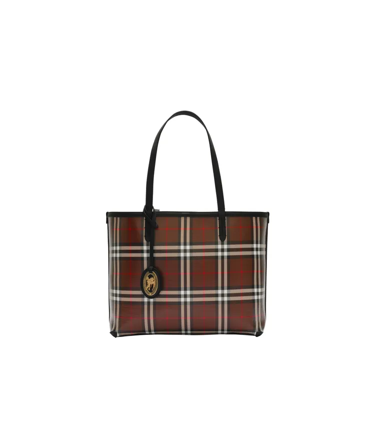 Burberry小型格紋托特包，5萬5000元。品牌提供