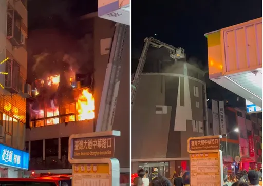 台中市區歇業飯店深夜驚傳大火　6人受困頂樓「揮手求救」