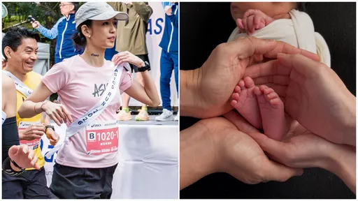 最勇媽咪！陳庭妮「藏孕肚」誕下女娃　懷孕期還參加路跑