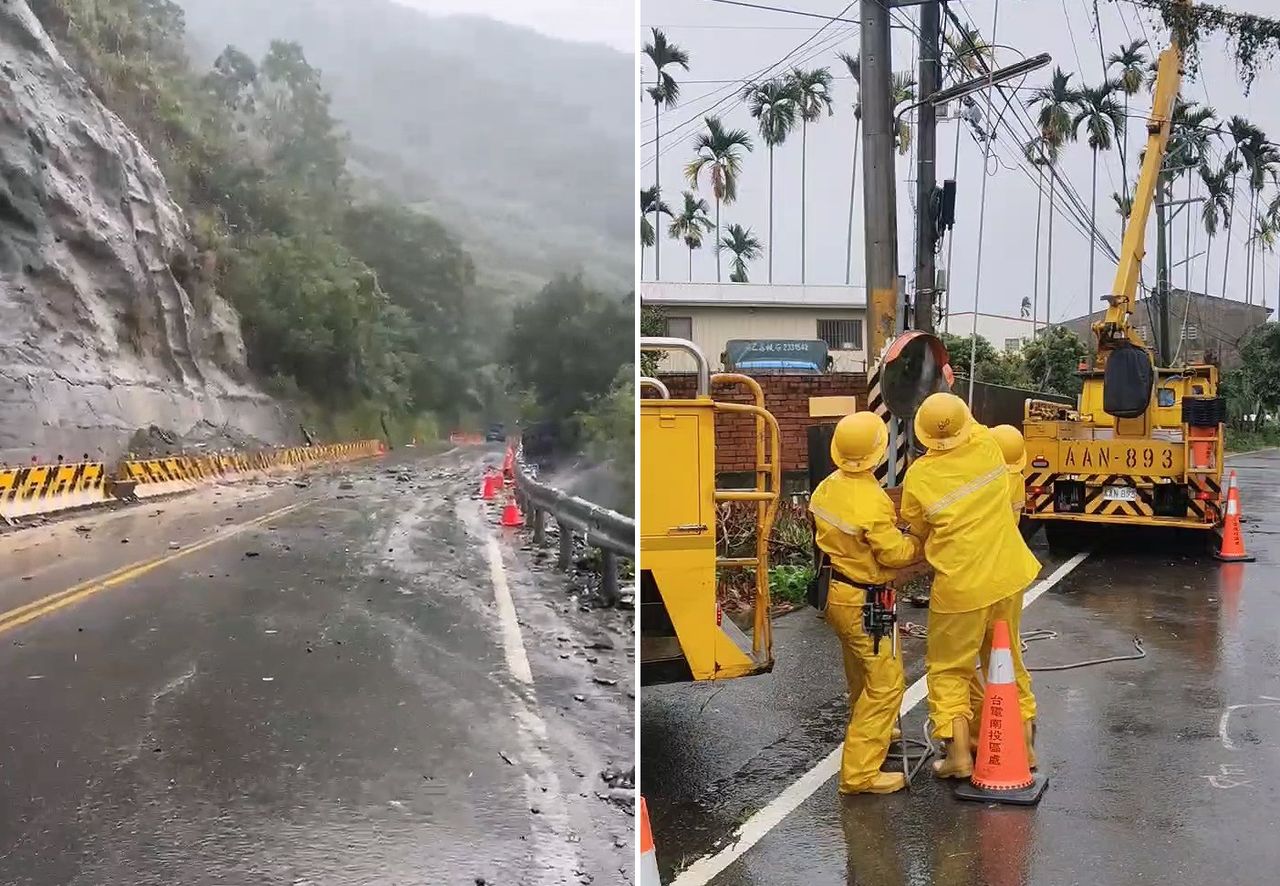 巴威掃南投逾4千戶停電 台14線兩路段中午11時預警性封閉