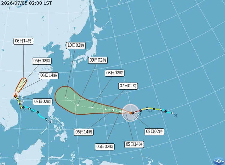 巴威颱風預估維持強烈颱風等級逼近，10、11日最接近台灣。中央氣象署