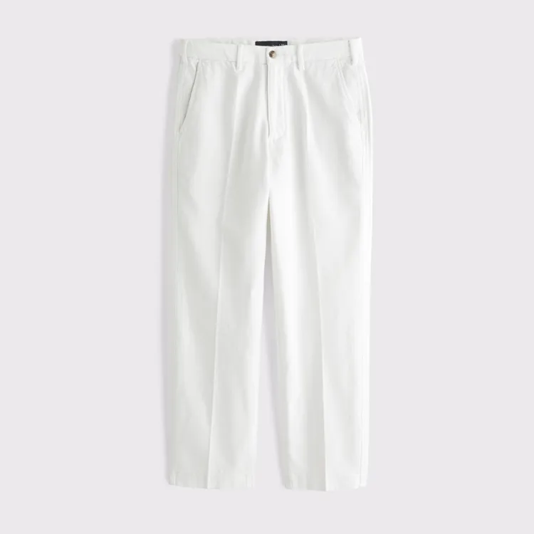 Abercrombie & Fitch亞麻混紡寬鬆直筒長褲，3690元。品牌提供