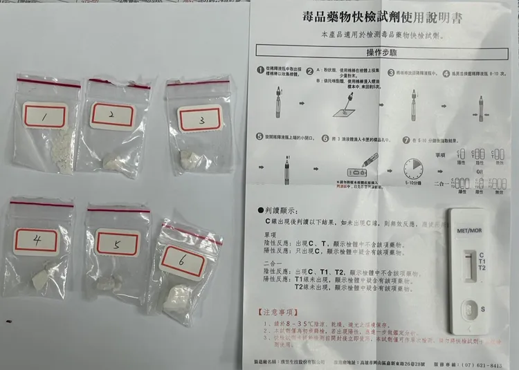 警方查獲第一級毒品海洛因6包及第二級毒品安非他命1包。翻攝畫面