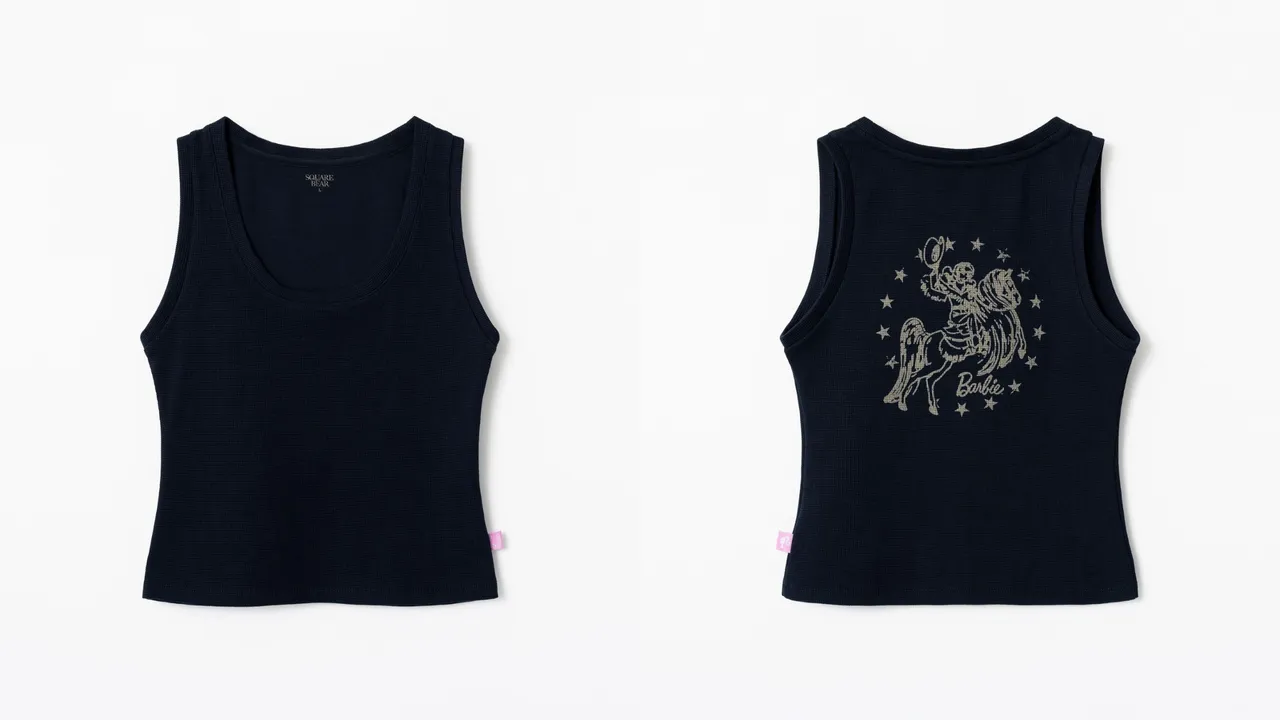SQUAREBEAR x Barbie聯名印花背心，780元。品牌提供