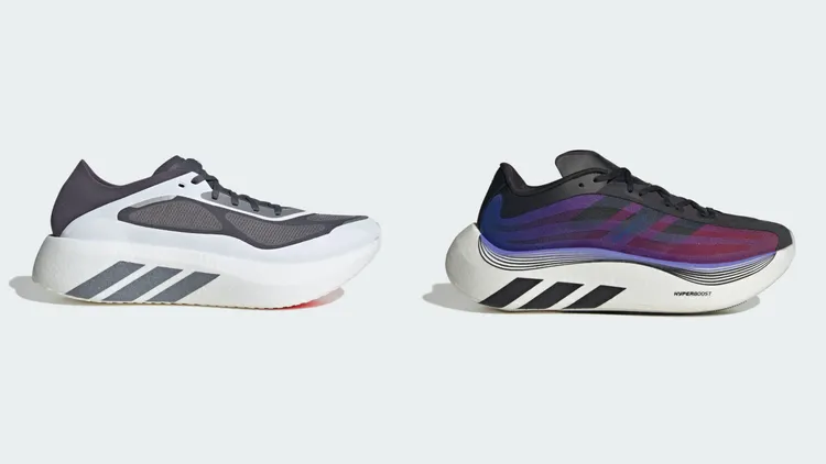 adidas HYPERBOOST RUN超級緩震跑鞋（左）5690元、HYPERBOOST EUPHORIA（右）5200元。品牌提供