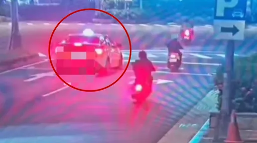 光華商場前離奇一幕！計程車綠燈停路中央不動　運將疑昏睡後突開走