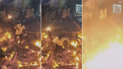 驚悚影片｜新婚人夫跑宗教過火摔一跤　烈焰瞬間吞沒奪命