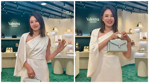 Melody搶背Valextra冰藍新包 　久違露面避談感情「一切穩定」