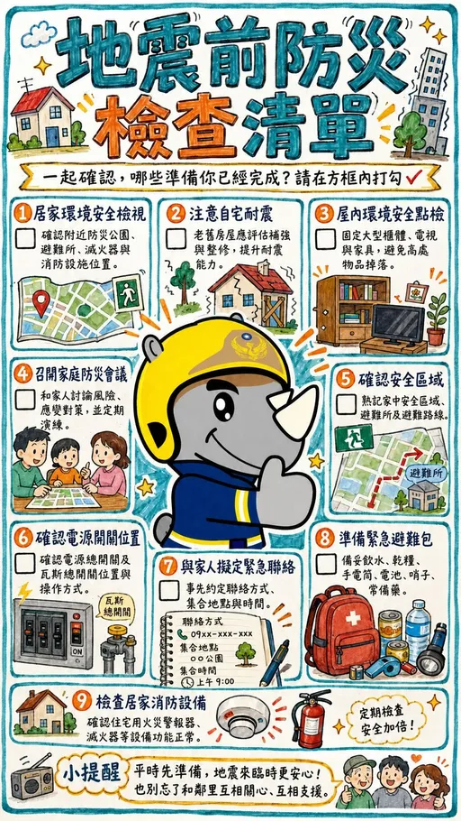地震發生前能做什麼？　防災檢查清單9大項完成了嗎
