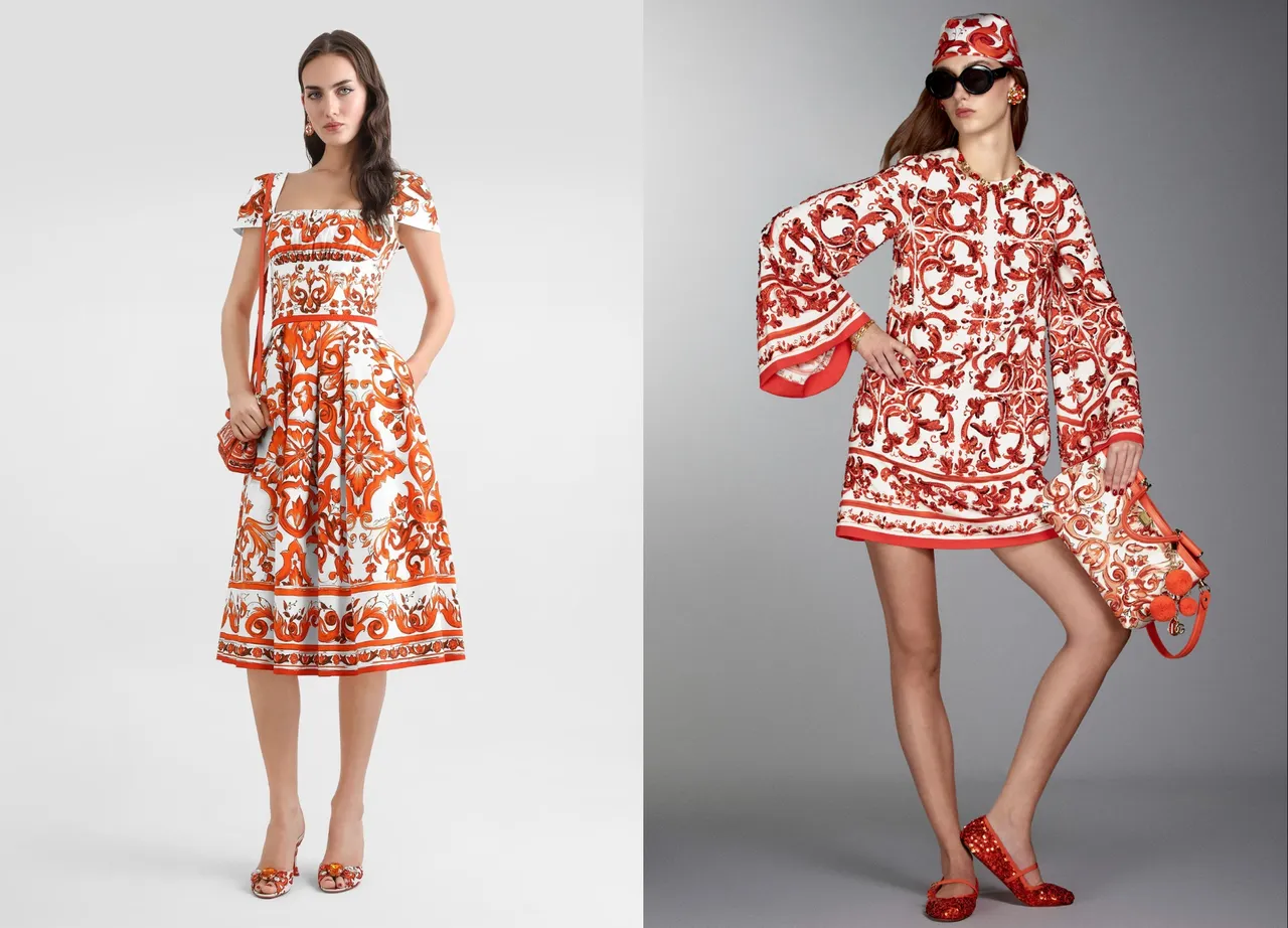 Dolce&Gabbana秋季女裝系列以明亮橙色結合1970年代的嬉皮美學，全新印花則展現自由不羈的女性魅力。品牌提供