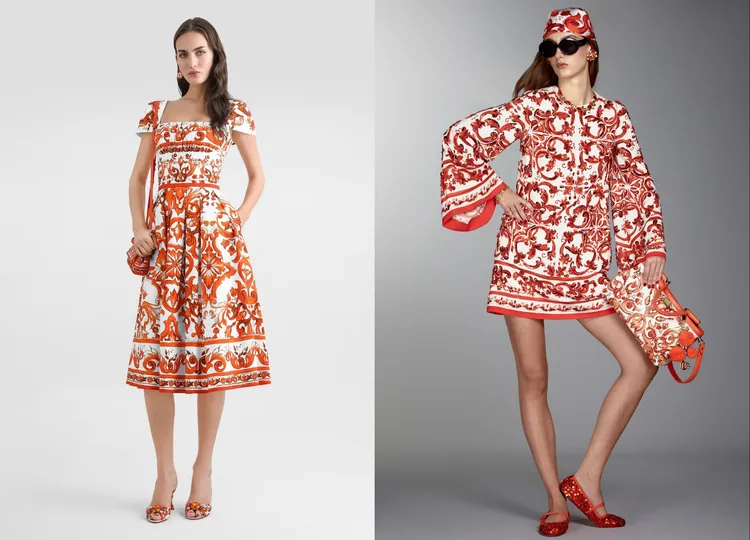 Dolce&Gabbana秋季女裝系列以明亮橙色結合1970年代的嬉皮美學，全新印花則展現自由不羈的女性魅力。品牌提供