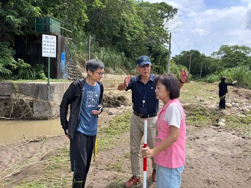 巴威颱風重創苗栗龜山大陂圳　林月琴勘災：協調中央盡速通水