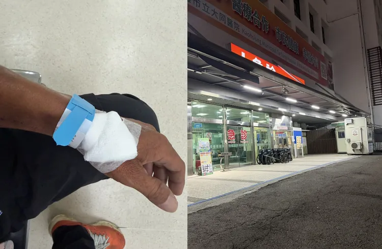 兩人肇事後情緒激動，其中1人對前來採訪的記者動手，記者到醫院急診驗傷，不排除提告。民眾提供