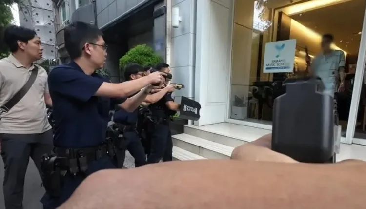 林嫌進入樂器行後與店長說話約15秒後，隨即抽出預藏藍波刀狠砍，5分鐘內砍殺30多刀，手段相當殘忍。翻攝畫面