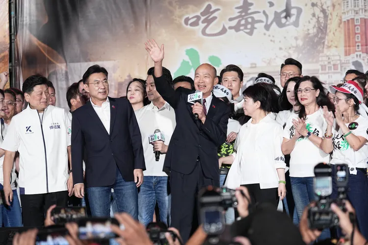 立法院長韓國瑜到725凱道反毒油集會力挺。彭欣偉攝