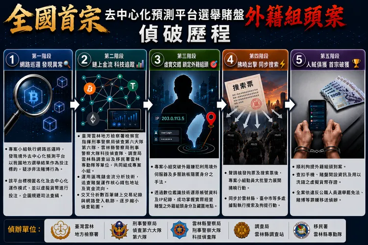 外籍組頭選舉賭盤偵破過程。警方提供
