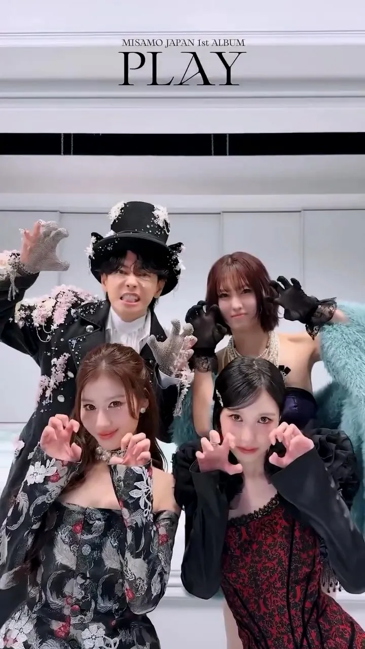 佐藤健演出MISAMO的專輯預告片，4人一起玩貓咪挑戰。翻攝TWICE JAPAN OFFICIAL YouTube Channel
