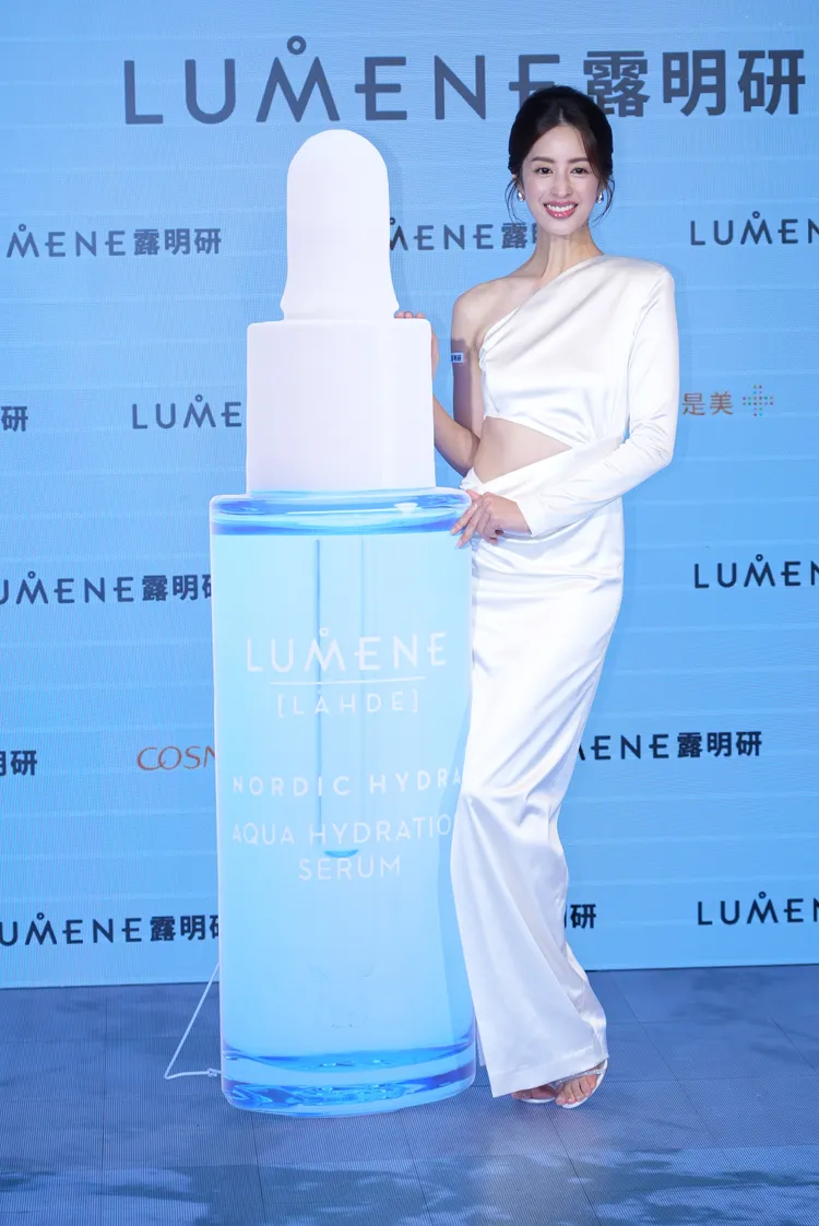 莫允雯出席芬蘭保養品牌Lumene在台上市活動。攝影中心攝