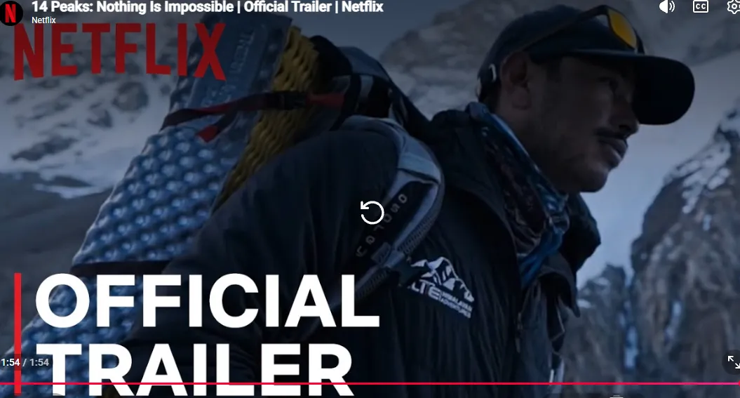 紀錄片「勇闖世界14高峰：挑戰不可能」。翻攝Netflix官網