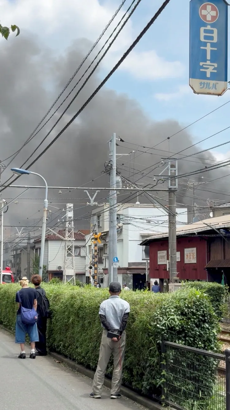 瀧野川第三小學發生火警。路透社