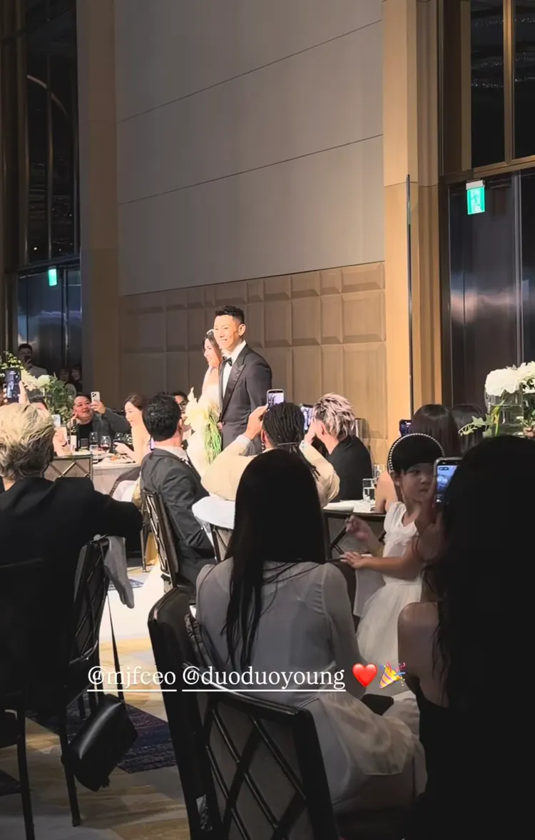 蔡詩芸拍攝瘦子夫婦婚禮進場畫面。翻攝蔡詩芸IG限動