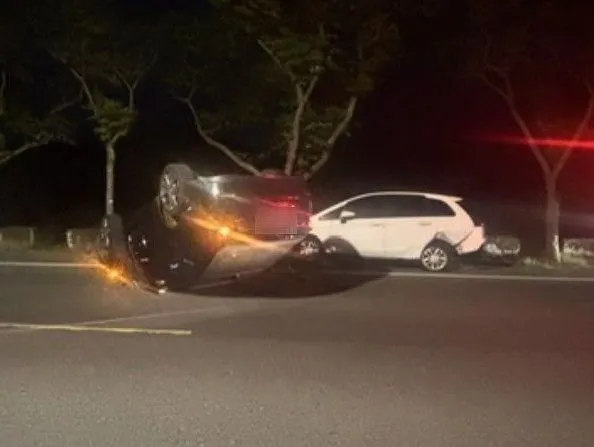 車禍現場。蘆竹警分局提供