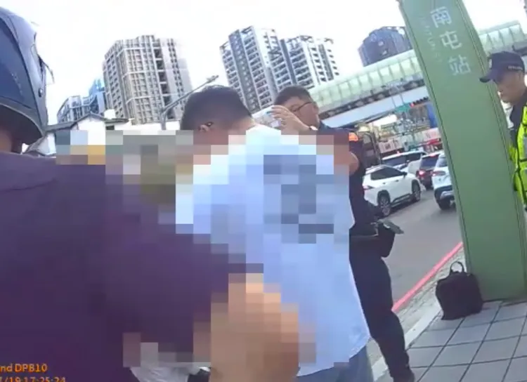 黃男接受毒品唾液檢測，結果為毒品陽性反應，依法送辦。民眾提供