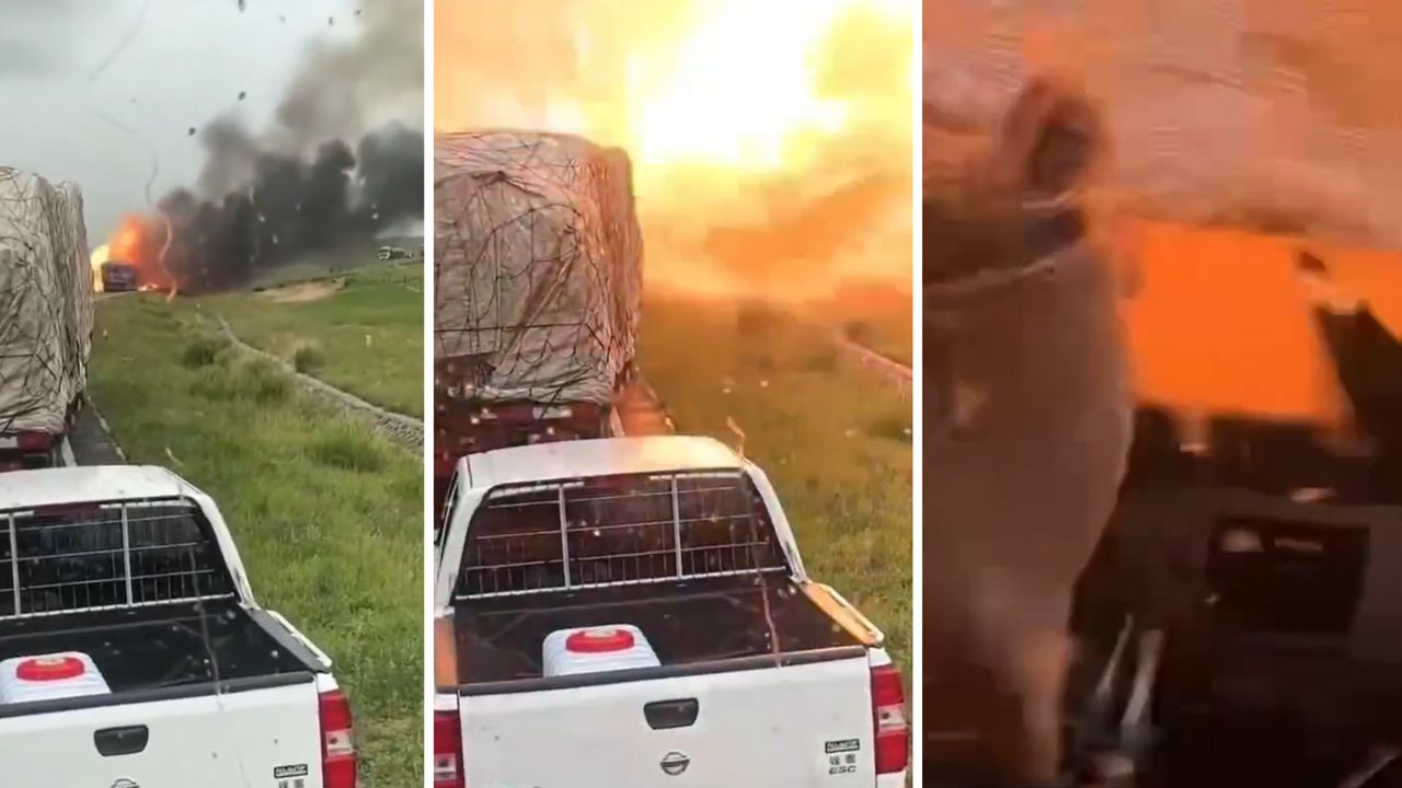 影|內蒙驚現「核爆級」蕈狀雲!後車慘遭火焰吞噬