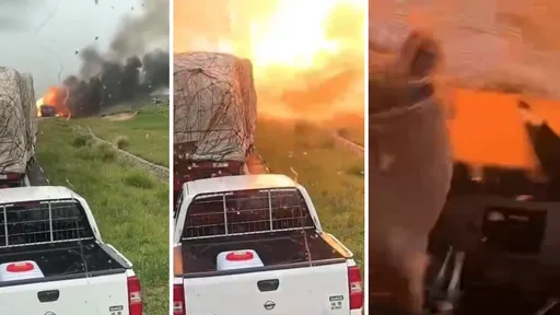 影｜內蒙驚現「核爆級」蕈狀雲！後車慘遭火焰吞噬