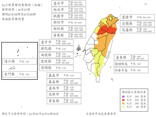 明天颱風假？氣象署最新風雨預測「6縣市達標」