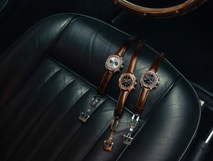 百年靈推出全新Top Time B01 Chronograph 41致敬Aston Martin DB5跑車。品牌提供