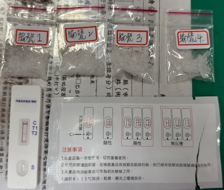 警方查扣安非他命。翻攝畫面