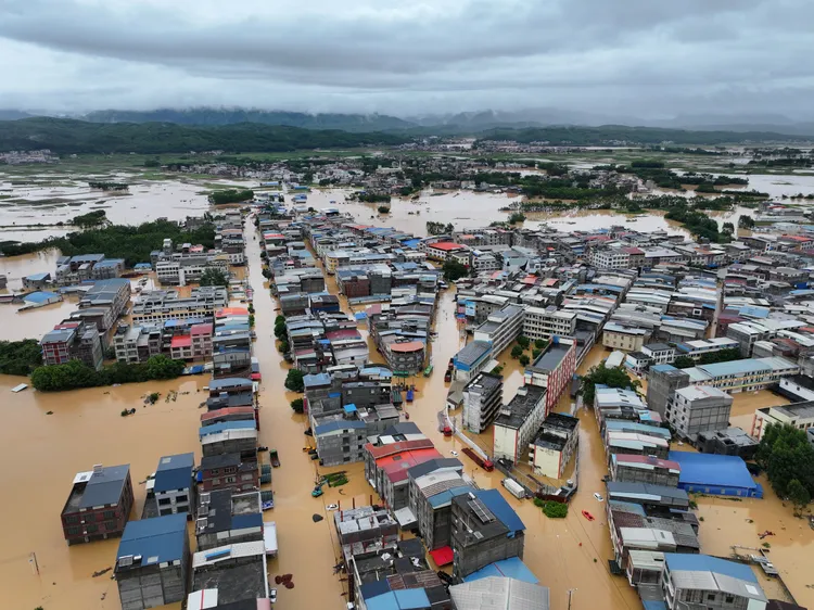 橫州市全泡在水裡。路透