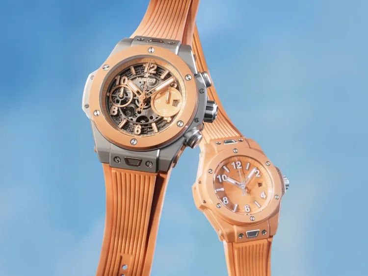 HUBLOT Big Bang暮光橙腕錶系列。品牌提供