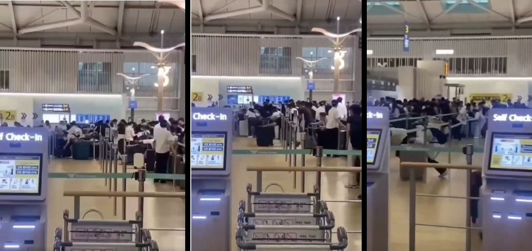 中國旅客機場暴走集體插隊 韓國網友驚呆