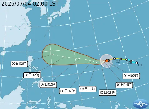 強烈颱風巴威來勢洶洶。氣象署提供