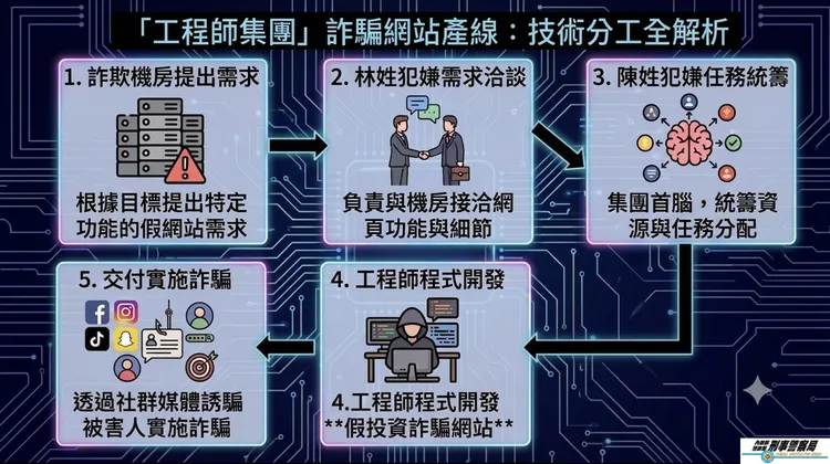 工程師幫詐團設置網站。翻攝畫面