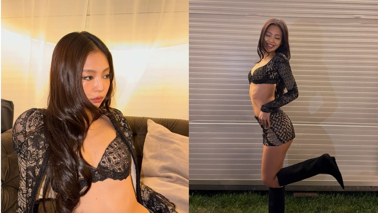 Jennie曬完比基尼辣照還不夠!改套黑蕾絲內衣胸下曲線全看光