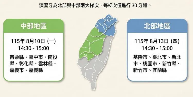 行動網路降速演練時間。行政院提供