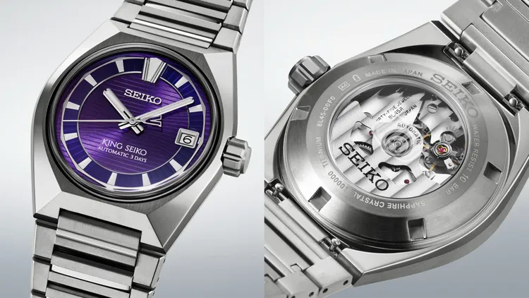 King Seiko VANAC採用動感錶殼搭配橫向線條的面盤設計，並搭載8L45機械機芯。品牌提供