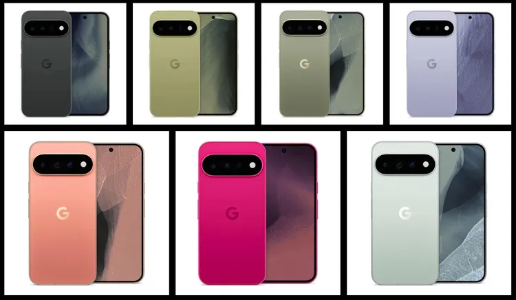 Google Pixel 11 Pro疑似提前曝光多款新配色，從沉穩黑、綠色到亮眼粉紅與淺紫色一次亮相，整體延續橫向相機模組設計。9to5Google