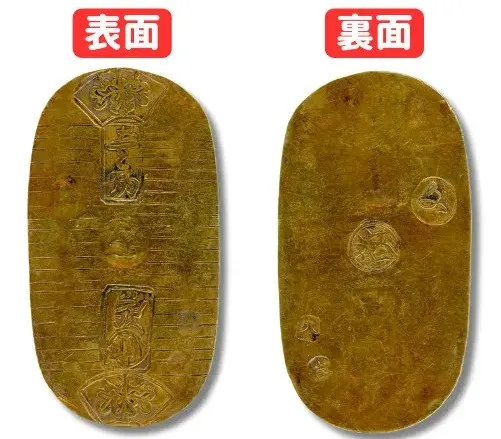 「文政小判」是德川幕府時代發行的金幣，現金在古董市場仍相當搶手。取自網路