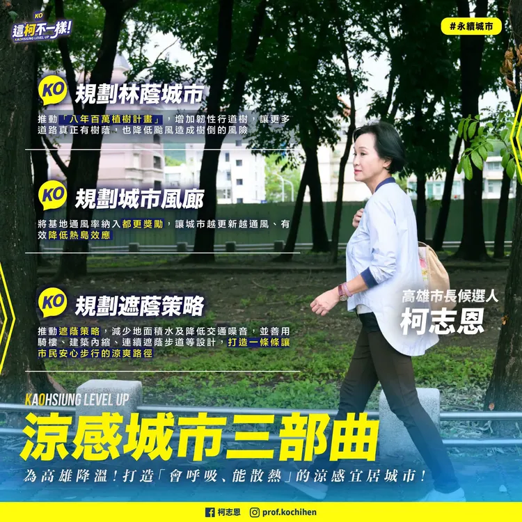 柯志恩提「涼感城市三部曲」。翻攝畫面