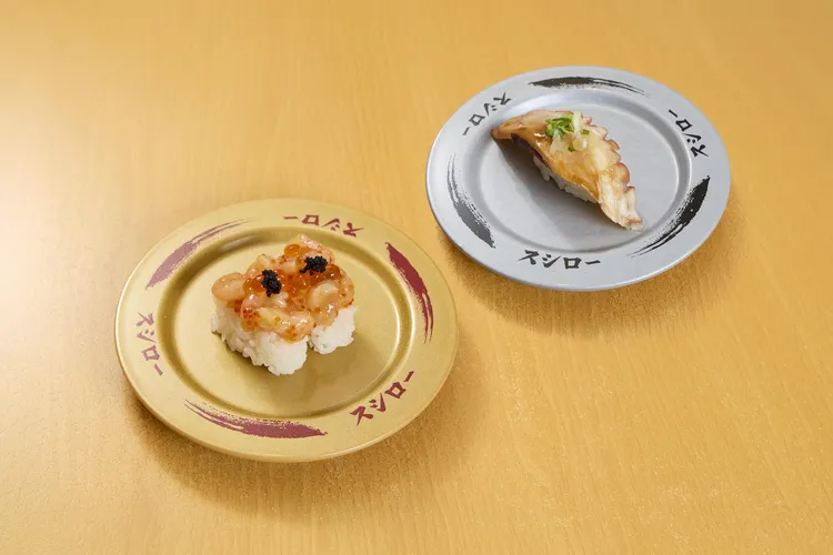 新品多種魚卵拌甜蝦80元(左)、酥炸檸檬花枝60元。業者提供