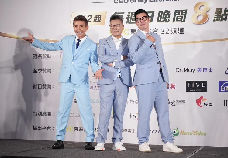 潘若迪、沈玉琳、馬力歐等在記者會上不時搞笑。彭欣偉攝
