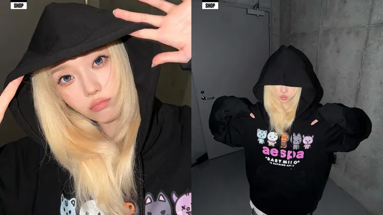 Winter套上黑色BABY MILO®帽T散發滿滿酷妹感。品牌提供