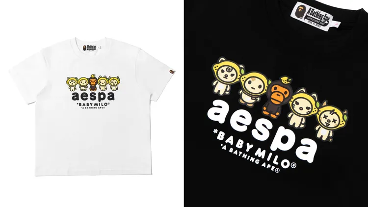 BAPE X AESPA聯名系列BABY MILO LEMONADE MINI TEE，3199元。品牌提供